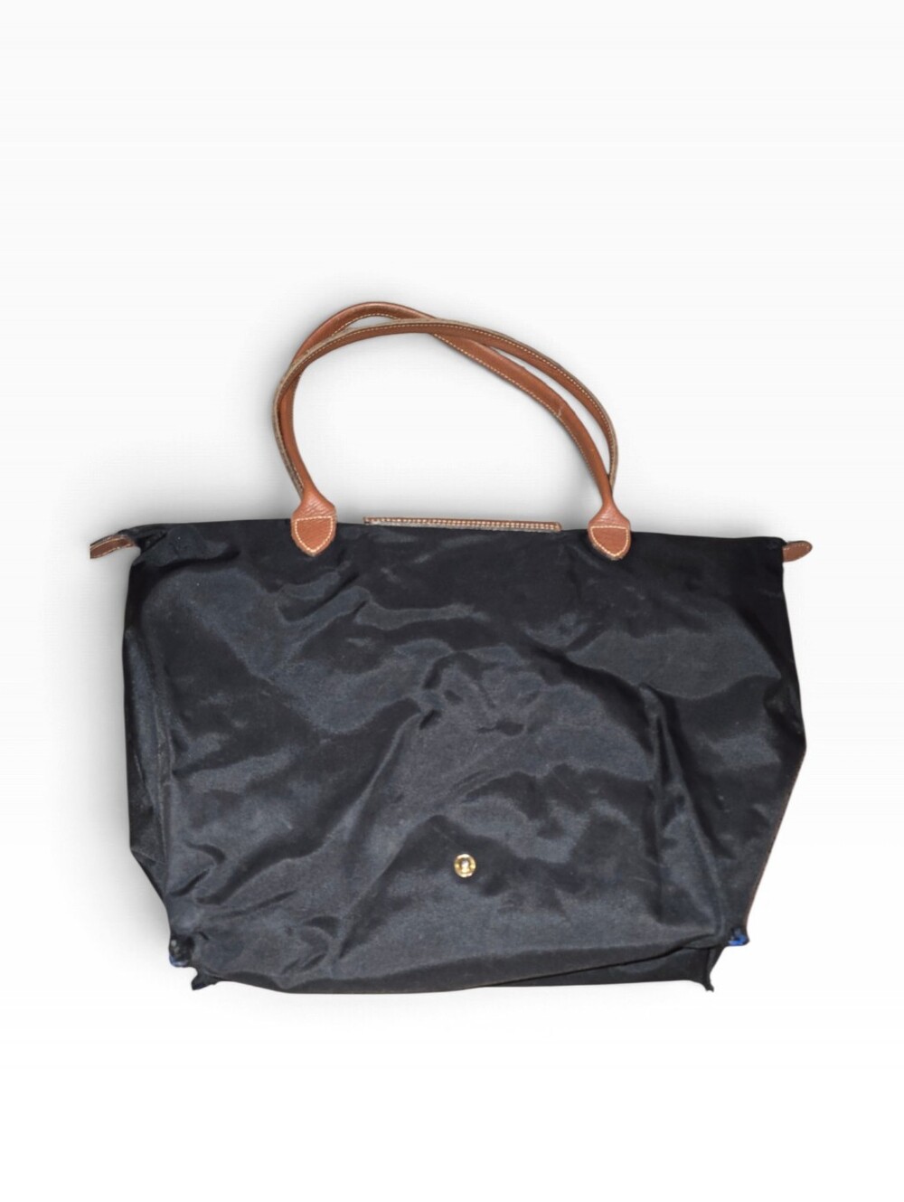 Longchamp Les Pliage Black Tote with Brown Leather Trim - Picture 5 of 8